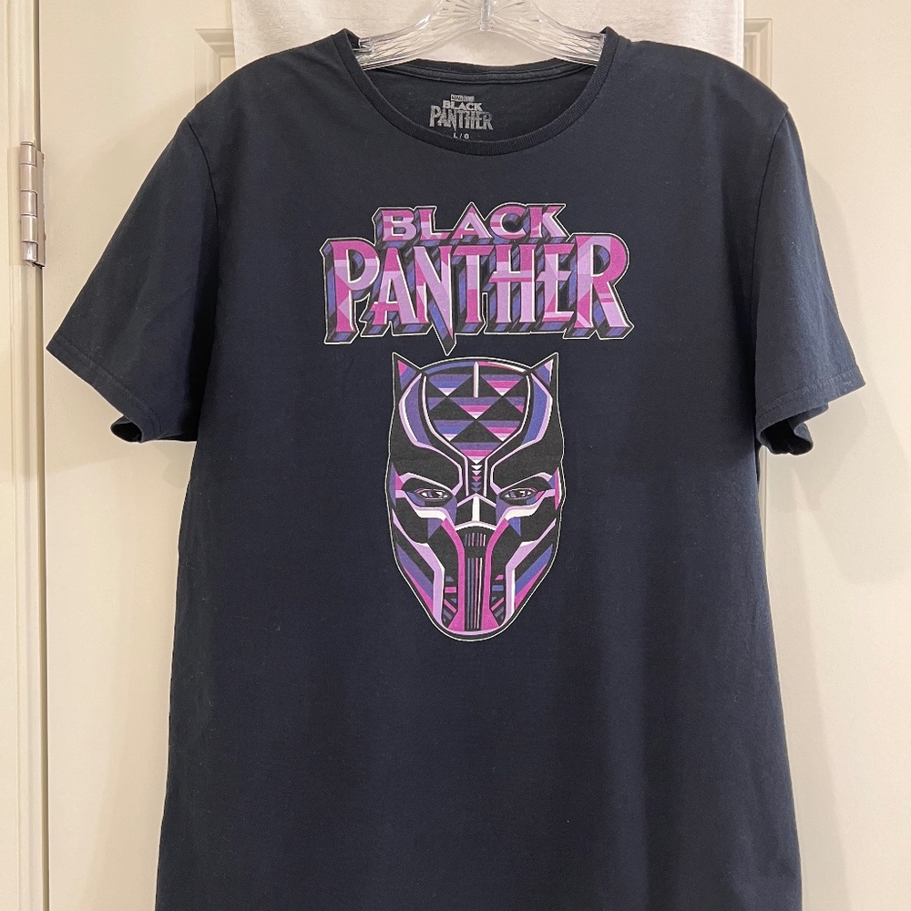 Black Panther Marvel Studios Graphic Tee Shirt Short Sleeve--Size Large